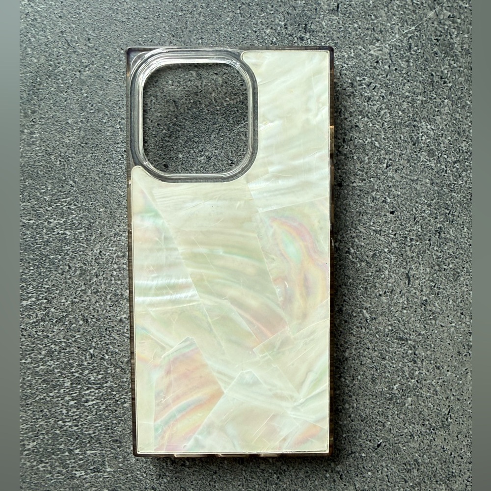 FLAUNT - Square iPhone 14 Pro Case (MagSafe) - Geo White Mother of Pearl - Picture 2 of 5